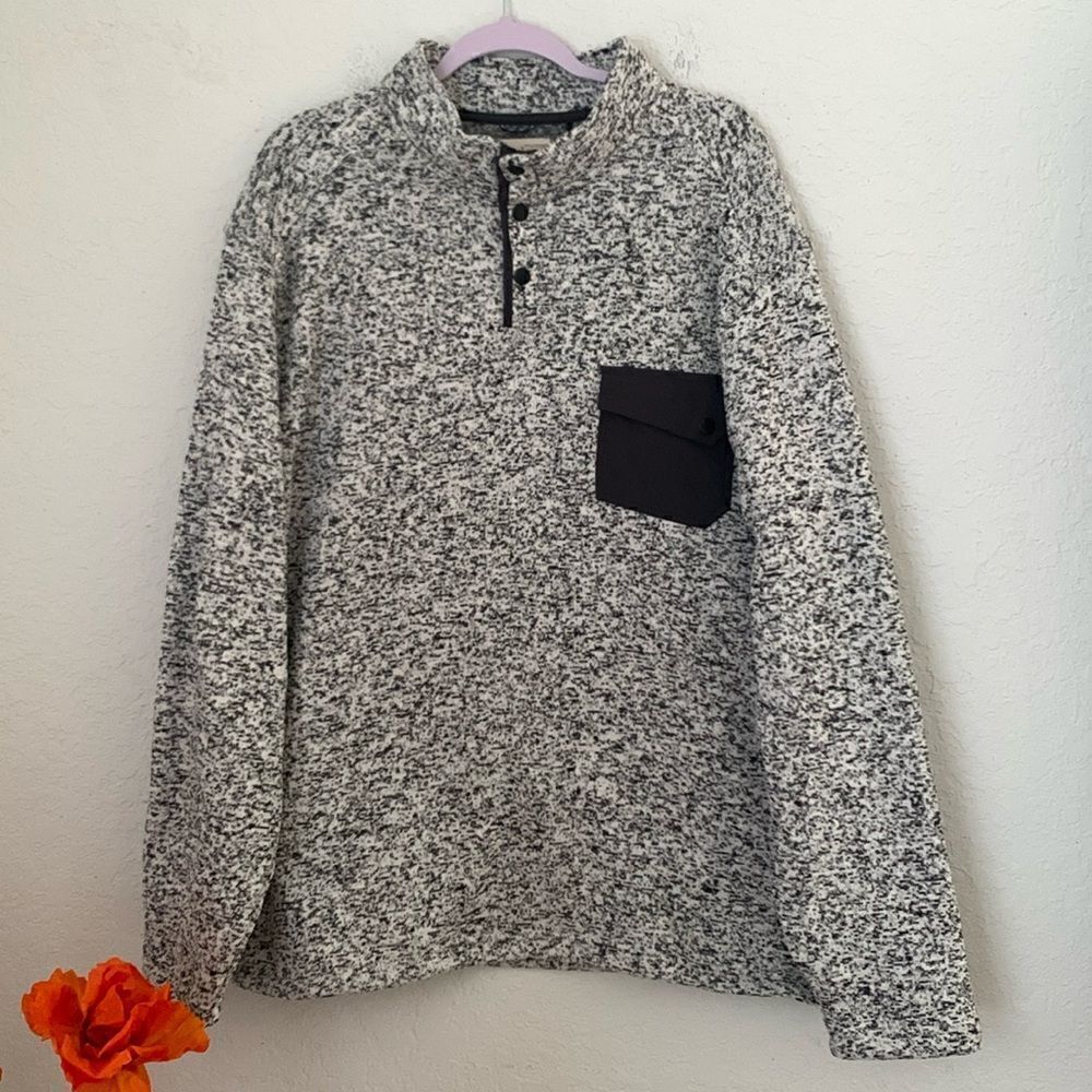 Outdoor Roundtree Long Sleeve 3 Snaps Gray Pullover Sweater Men’s Size 2X Tall
